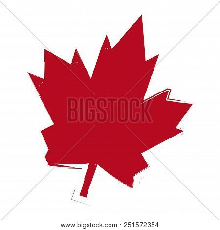 Isolated Textured Maple Tree Leaf. Vector Illustration Design