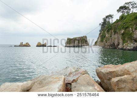 Ocean View. Nature Background With Nobody. Morgat, Crozon Peninsula, Brittany, France.