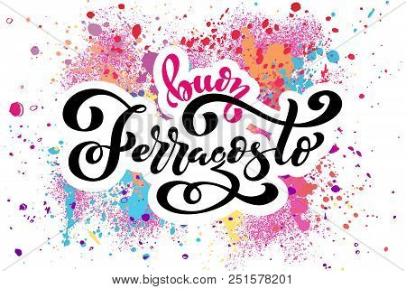 Buon Ferragosto - Happy Ferragosto Italian Summer Festival. Typographic Vector Design For Greeting C