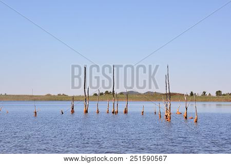 Copper Red Polluted Lake Mine In Gossan Cobre Huelva Spain