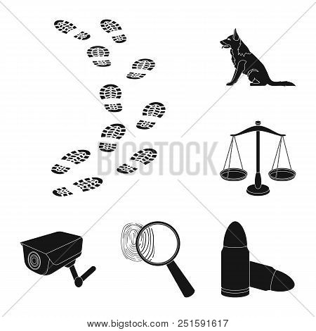 Prison And The Criminalblack Icons In Set Collection For Design.prison And Attributes Vector Symbol 