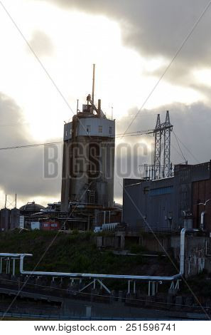 Industrial landscape in South Norway. June 20,2018.Sarpsborg , Norway