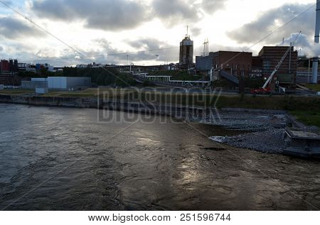 Industrial landscape in South Norway. June 20,2018.Sarpsborg , Norway