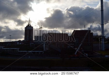 Industrial landscape in South Norway. June 20,2018.Sarpsborg , Norway