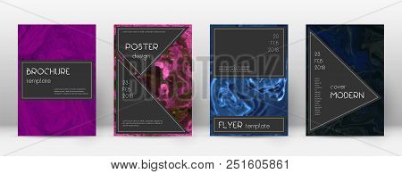 Abstract Cover. Beauteous Design Template. Suminagashi Marble Black Poster. Beauteous Trendy Abstrac