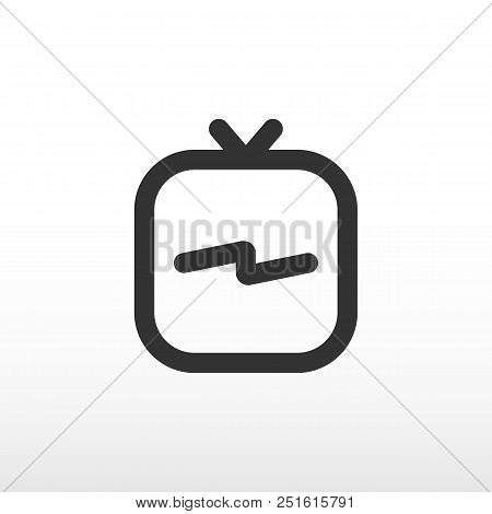 Tv Icon In Social Media. Igtv Logo Black. Mobile Tv Platform. Vector Illustration.