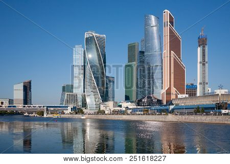 Moscow, Russia - July 30, 2018: Moscow International Business Centre (mibc) And Presnenskaya Embankm