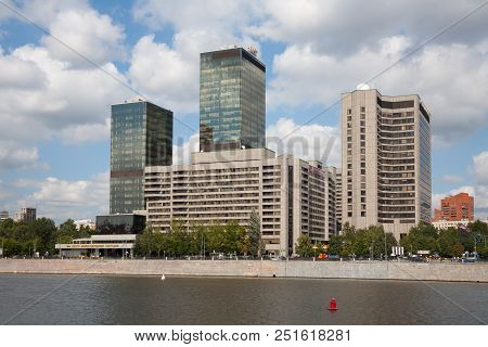 Moscow, Russia - July 30, 2018: International Tade Center Buildings In Krasnopresnenskaya Embankment