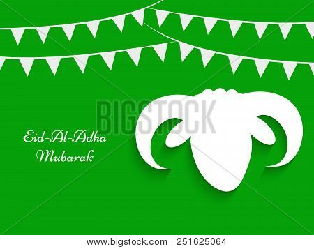 Illustration Of Face Of Goat And Decoration With Eid Al Adha Mubarak Text On The Occasion Of Muslim 