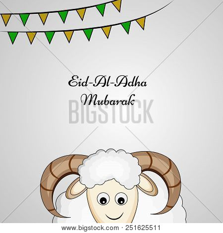 Illustration Of Goat With Eid Al Adha Mubarak Text On The Occasion Of Muslim Festival Eid