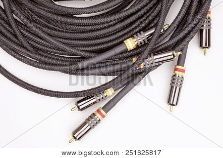Audio Video Cables Isolated On White Background