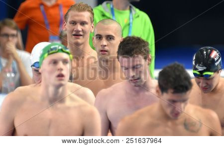 Budapest, Hungary - Jul 25, 2017. Competitive Swimmer Cseh Laszlo (hun) After Swimming Butterfly. Fi