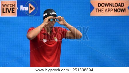Budapest, Hungary - Jul 25, 2017. Competitive Swimmer Gyurta Gergely (hun) Swimming 800m Freestyle. 
