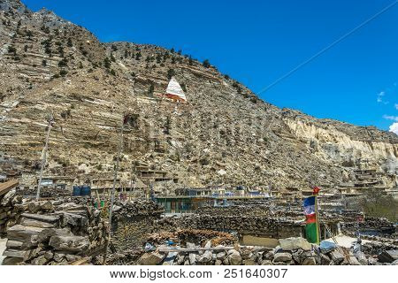 Landscape In The Mountain Village Of Marpha, Nepal.