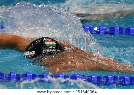 Budapest, Hungary - Jul 25, 2017. Competitive Swimmer Gyurta Gergely (hun) Swimming 800m Freestyle. 
