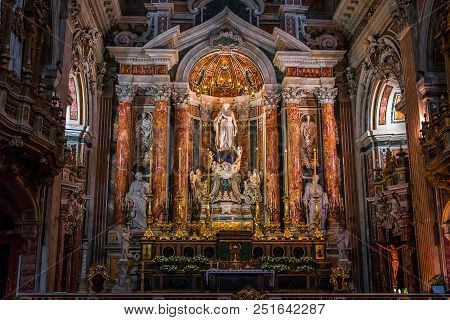 Barroco Church Of The Gesu Nuovo, Naples, Italy