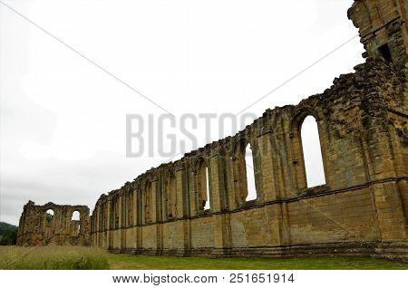 A View Of The Ruins Of The Medieval Byland Abbey In North Yorkshire