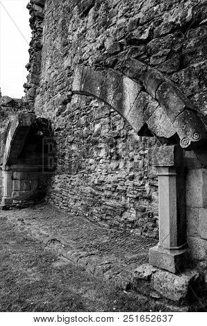 A View Of The Ruins Of The Medieval Byland Abbey In North Yorkshire