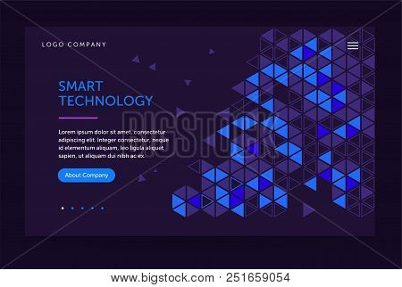 Homepage Template. Header For Website And Mobile Website. Concept Of Computer Technology. Abstract G
