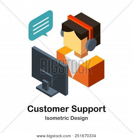 Illustration Of Customer Service In Isometric View