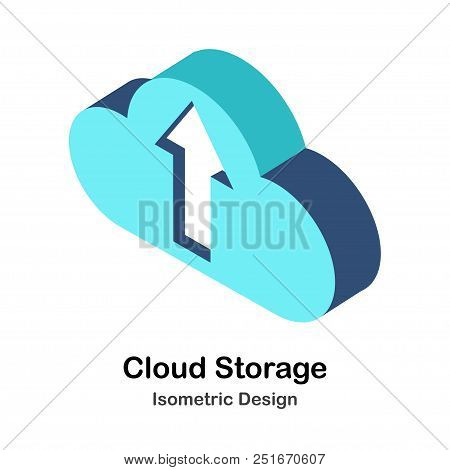 Illustration Of Cloud Upload In Isometric View