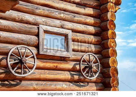 Wooden Wall Of A Log House