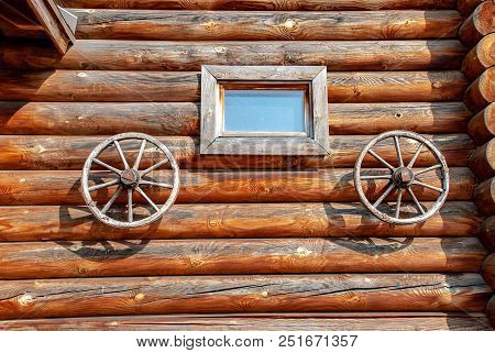 Wooden Wall Of A Log House