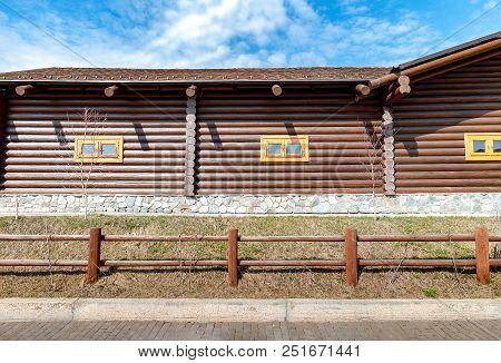 Wooden Wall Of A Log House