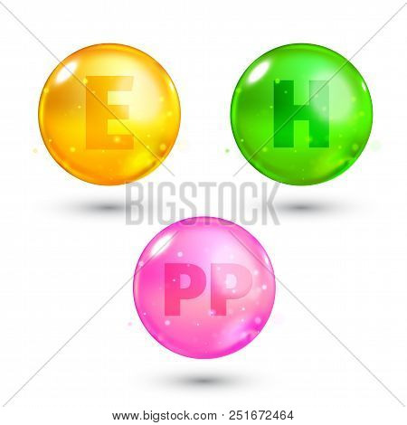 Vitamin. High Quality Gold Oil Capsule. Vector Illustration For Your Design.