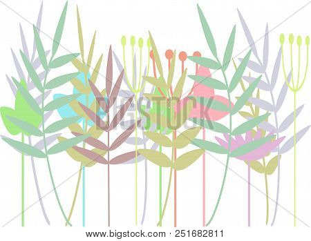 Set, Flowers, Twigs, Floral, Leaves, Branch, Backdrop