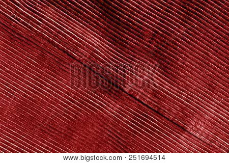 Cotton Fabric Texture In Red Color. Abstract Background And Texture.