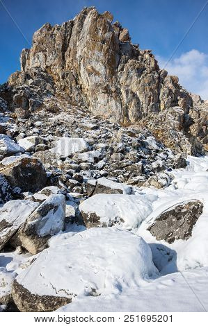 Cape Burkhan (shaman Rock) On Olkhon Island At Baikal Lake, Siberia, Russia