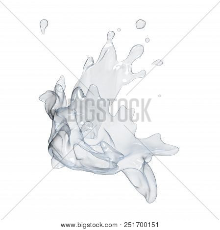 Sope Whirl And Splash Liquid Isolated On White Background. Illustration Of Splashing For Design Uses