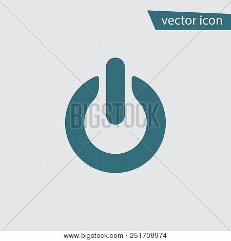 Blue On Off Icon Isolated On Background. Modern Flat Pictogram, Business, Marketing, Internet Concep