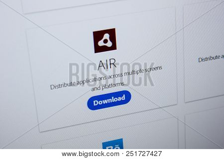 Ryazan, Russia - July 11, 2018: Adobe Air Sdk, Software Logo On The Official Website Of Adobe