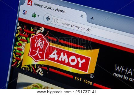 Ryazan, Russia - July 11, 2018: Amoy.co.uk Website On The Display Of Pc