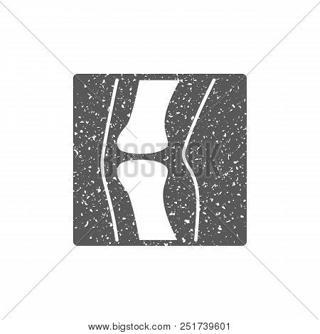X-ray Image Icon In Grunge Texture. Vintage Style Vector Illustration.