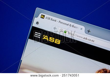 Ryazan, Russia - July 11, 2018: Asb.co.nz Website On The Display Of Pc