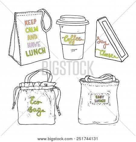 Lunch Bag Set Eco Vector Photo Free Trial Lunch Bag Set Eco Vector Photo Free Trial