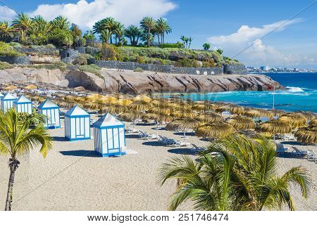 El Duque Beach At Costa Adeje. Tenerife, Canary Islands, Spain