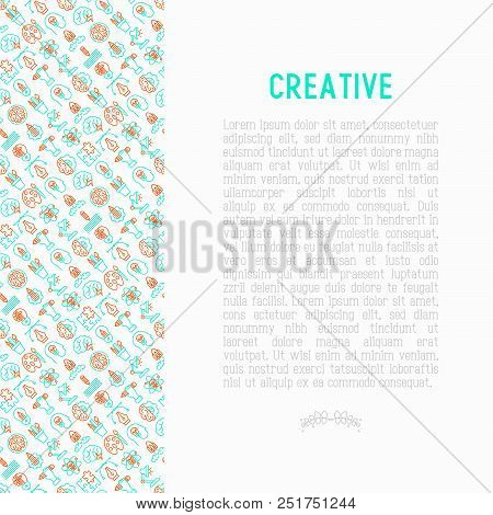 Creative Concept With Thin Line Icons: Generation Of Idea, Start Up, Brief, Brainstorming, Puzzle, C
