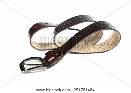 Dark Brown Strap Isolated On White Background