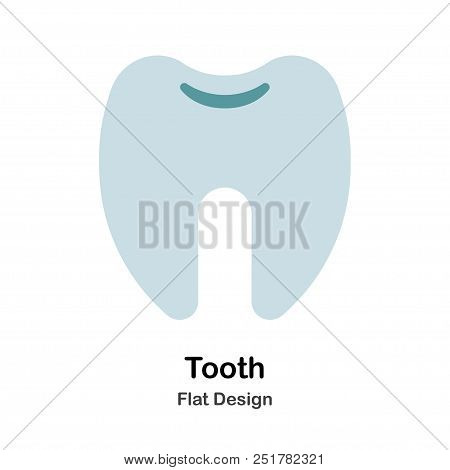 Human Tooth In Flat Vector Illustration Design Icon
