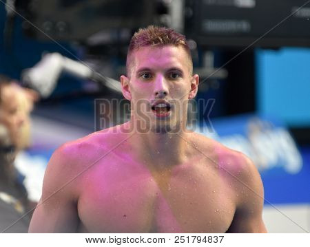 Budapest, Hungary - Jul 25, 2017. Competitive Swimmer Kozma Dominik (hun) In The 200m Freestyle Fina