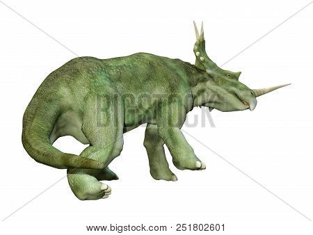 3D Rendering Dinosaur Styracosaurus  On White