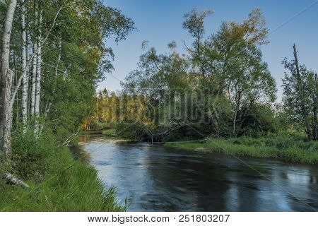 Tepla Vltava River Near Soumarsky Most Village And Camping Place