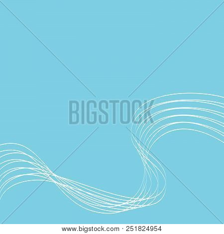 Blue Abstract Background With White Lines, Vector Illustration