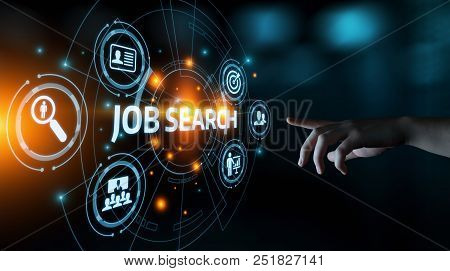 Job Search Human Resources Recruitment Career Business Internet Technology Concept.