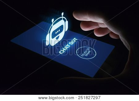 Chat Bot Robot Online Chatting Communication Business Internet Technology Concept.