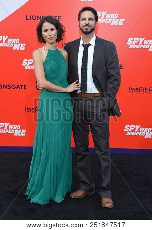 LOS ANGELES - JUL 25:  Miriam Novak and Daniel Hackbarth arrives to 'The Spy Who Dumped Me' Los Angeles Premiere  on July 25, 2018 in Hollywood, CA                